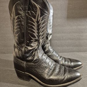 Dan Post Bullhide Black Cowboy Boots Size 11D No Insoles